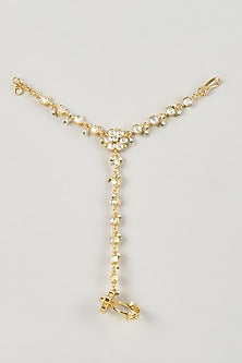 Micro Gold Finish Kundan Polki Haathphool (Set Of 2)