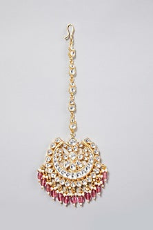 Gold Finish Oversized Maang Tikka