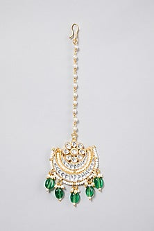 Gold Finish Kundan Maang Tikka