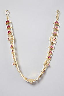 Gold Finish Floral Mathapatti