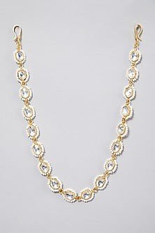 Gold Finish Pearl & Kundan Mathapatti