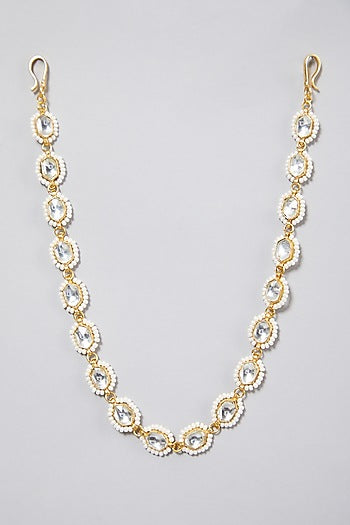 Gold Finish Pearl & Kundan Mathapatti