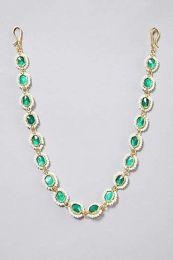 Gold Finish Mathapatti With Kundan