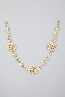 Gold Finish Kundan Polki Mathapatti