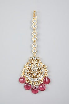 Gold Finish Kundan Polki Maang Tikka