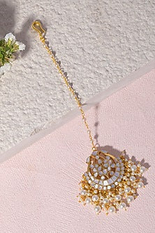 Gold Finish Pearl Maangtikka