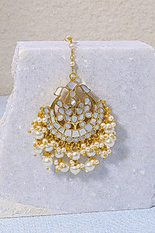 Gold Finish Pearl Maangtikka