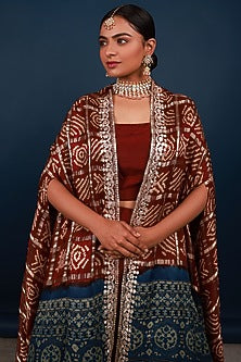 Gold Finish Kundan Polki & Pearl Drop Necklace Set
