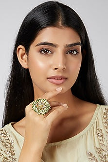 Gold Finish Pearl Ring