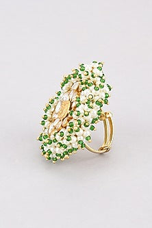 Gold Finish Pearl Ring