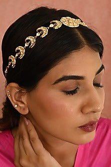 Gold Finish Kundan Polki Sheeshphool