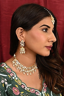 Micro Gold Finish Mother Of Pearl Drop Necklace Set