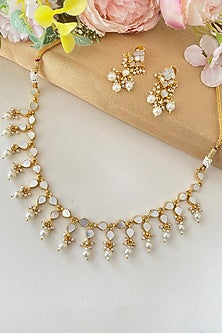 Micro Gold Finish Mother Of Pearl Necklace Set