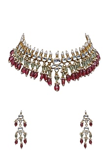 Gold Finish Pearl Necklace Set