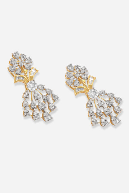18kt Yellow Gold Finish Diamond Dangler Earrings