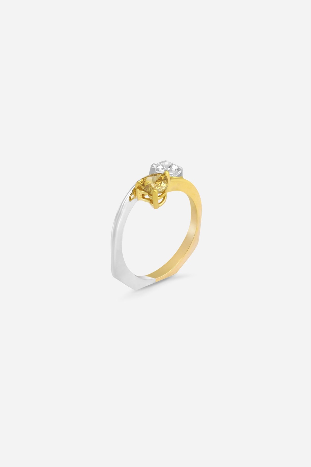 18kt White Rhodium Finish Heart-Shaped Diamond Ring