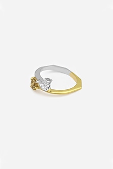 18kt White Rhodium Finish Heart-Shaped Diamond Ring
