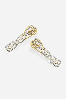 14kt Yellow Gold Finish Diamond Earrings