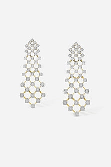 14kt Yellow Gold Finish Round-Shaped Diamond Earrings