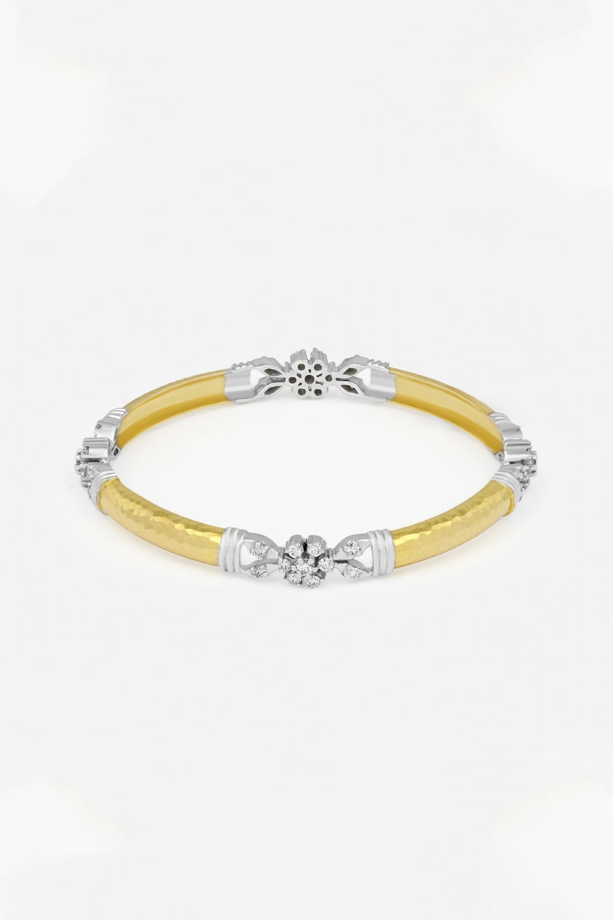 14kt Yellow Gold Finish Diamond Bangle