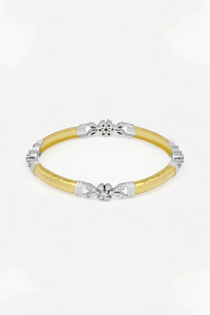 14kt Yellow Gold Finish Diamond Bangle