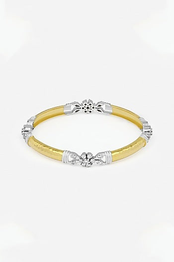 14kt Yellow Gold Finish Diamond Bangle