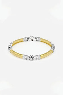 14kt Yellow Gold Finish Diamond Bangle