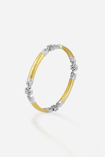 14kt Yellow Gold Finish Diamond Bangle