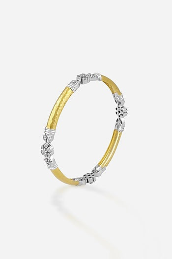 14kt Yellow Gold Finish Diamond Bangle