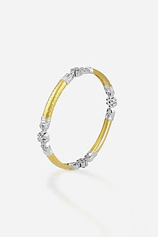 14kt Yellow Gold Finish Diamond Bangle