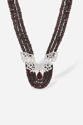 14kt Yellow Gold Finish Diamond & Ruby Stone Butterfly Motif Pendant Necklace