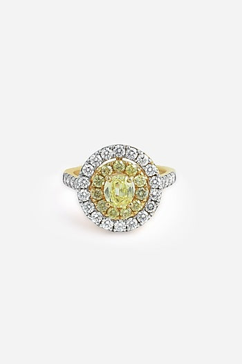 18kt Yellow Gold Finish Round-Shaped Yellow Diamond Ring