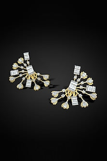 18kt Yellow Gold Finish Diamond Stud Earrings
