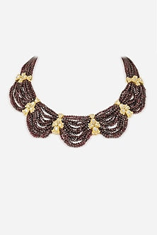 14kt Yellow Gold Finish Kundan Polki & Ruby Stone Necklace