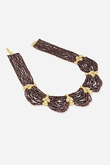 14kt Yellow Gold Finish Kundan Polki & Ruby Stone Necklace