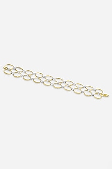 18kt Yellow Gold Finish Round-Shaped Diamond Openable Bracelet