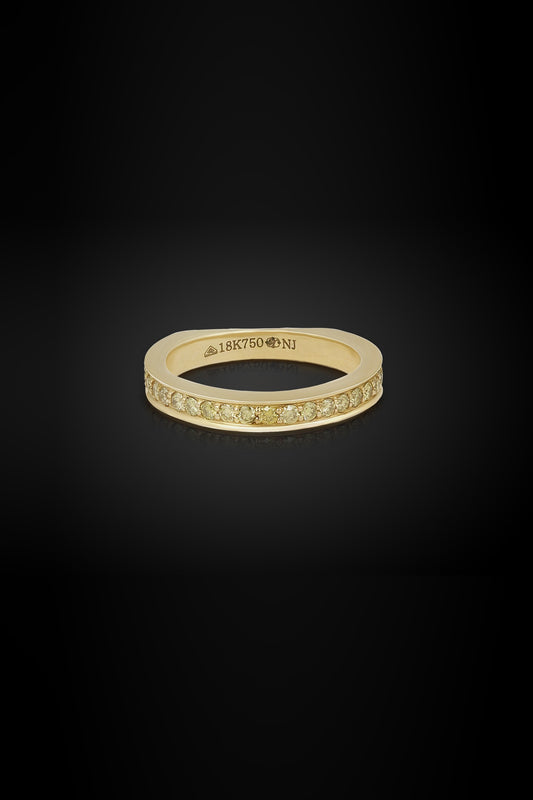 18kt Yellow Gold Finish Round-Cut Diamond Halo Band Ring