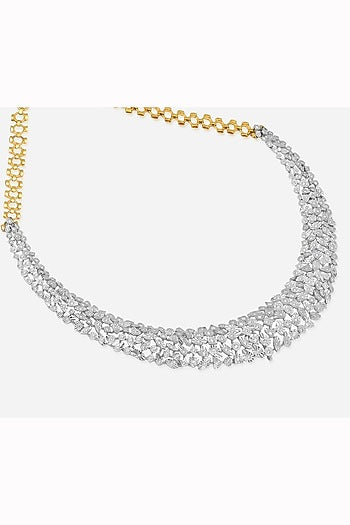 18kt Yellow Gold Finish Round-Shaped Diamond Hasli Necklace