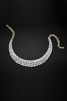 18kt Yellow Gold Finish Round-Shaped Diamond Hasli Necklace