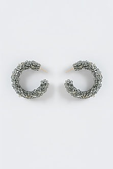 Grey Xillion Swarovski Crystal Hoop Earrings