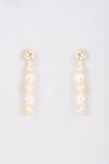 Cream Swarovski Pearl & Champagne Crystal Dangler Earrings