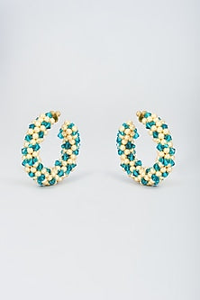 Turquoise Crystal Hoop Earrings