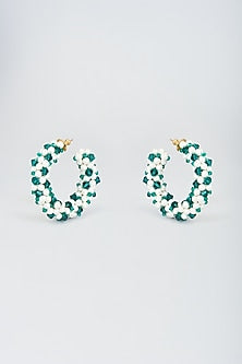 Emerald Green Crystal Hoop Earrings