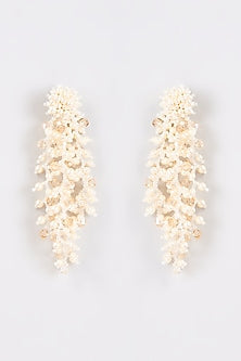 Champagne Crystal & Swarovski Pearl Dangler Earrings