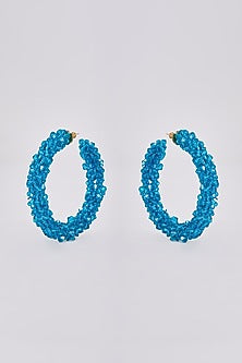 Turquoise Swarovski Crystal Hoop Earrings