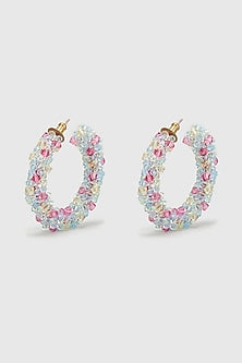 Multi-Colored Zircon & Xillion Crystals Hoop Earrings