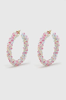 Multi-Colored Zircon & Xillion Crystals Hoop Earrings