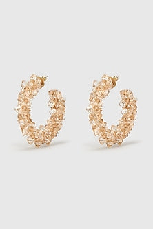 Gold Zircon & Xillion Crystals Hoop Earrings