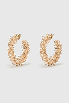 Gold Zircon & Xillion Crystals Hoop Earrings