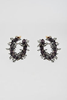 Black Swarovski Xilion Crystal Hoop Earrings